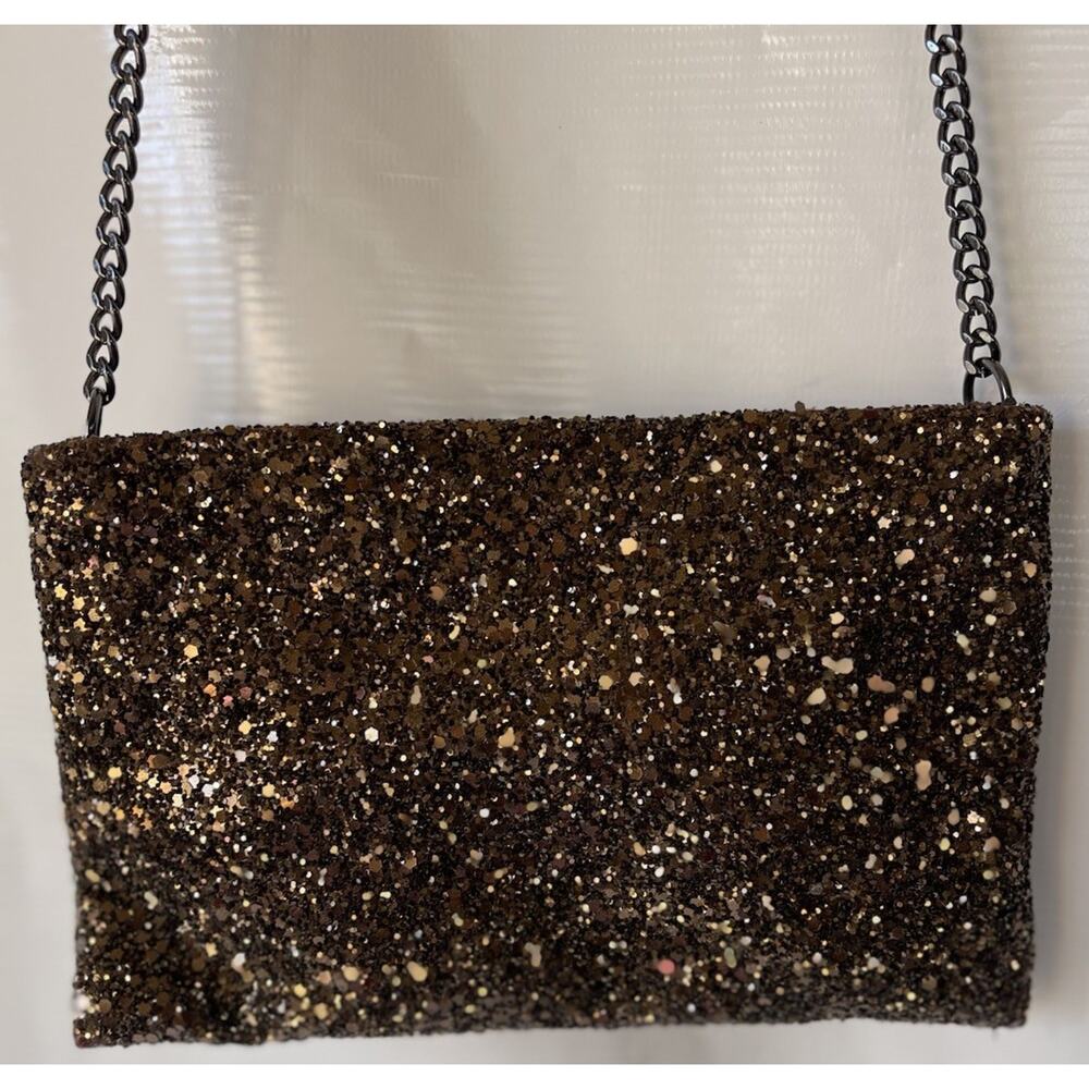 J. Crew Glittery Black Crossbody Bag